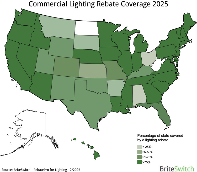 2025 Commercial Lighting Rebate Coverage in the US 2025 Commercial Lighting Rebate Coverage in the US