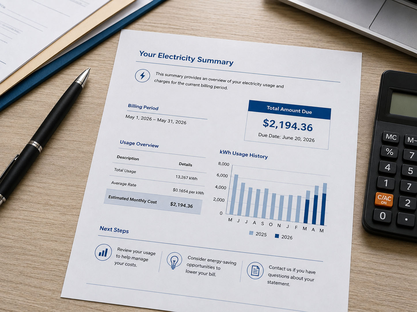 commercial electric utility bill