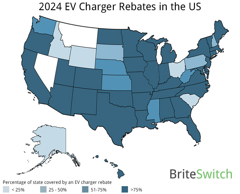 2024 EV Charger Rebate Coverage in the US 2024 EV Charger Rebate Coverage in the US