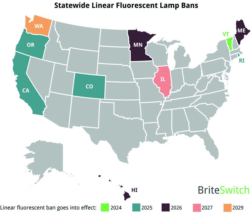 Fluorescent tube bans in the US fluorescent lamp bans in the us